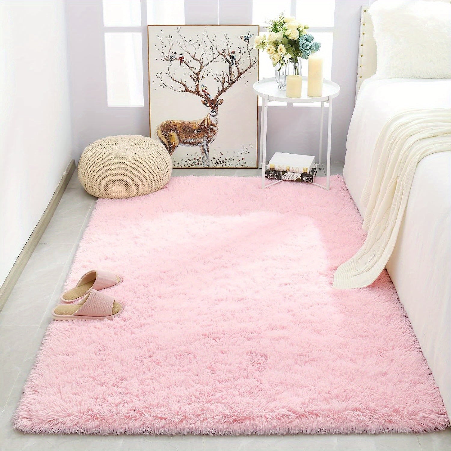 Large Plush Rug 3' x 28ft, 5' x 25ft - Non Slip Washable Soft Area Carpet
