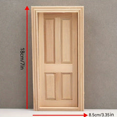 1/12 Doll House Door BJD OB11 Marigo Home Accessories Wooden w/ Golden Handles