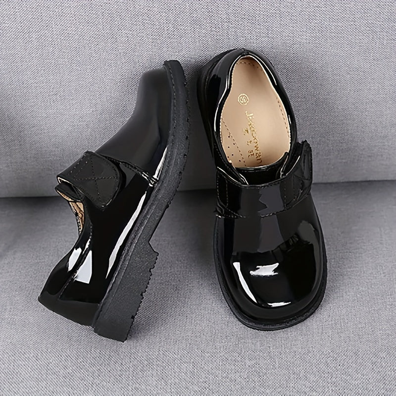 Boys Loafer Shoes Hook And Loop Fastener Casual Outdoor Round Toe Oxford Uniform
