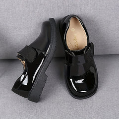 Boys Loafer Shoes Hook And Loop Fastener Casual Outdoor Round Toe Oxford Uniform