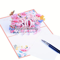3D Birthday Greeting Card - 18, 20, 30 Years Old - With Envelope