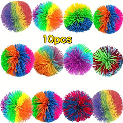 10pcs Rainbow Sensory Ball Party Favors Fluffy Bouncy Ball