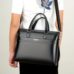 BAODIDAISHU Men's PU Leather Laptop Briefcase Top Handle Bag