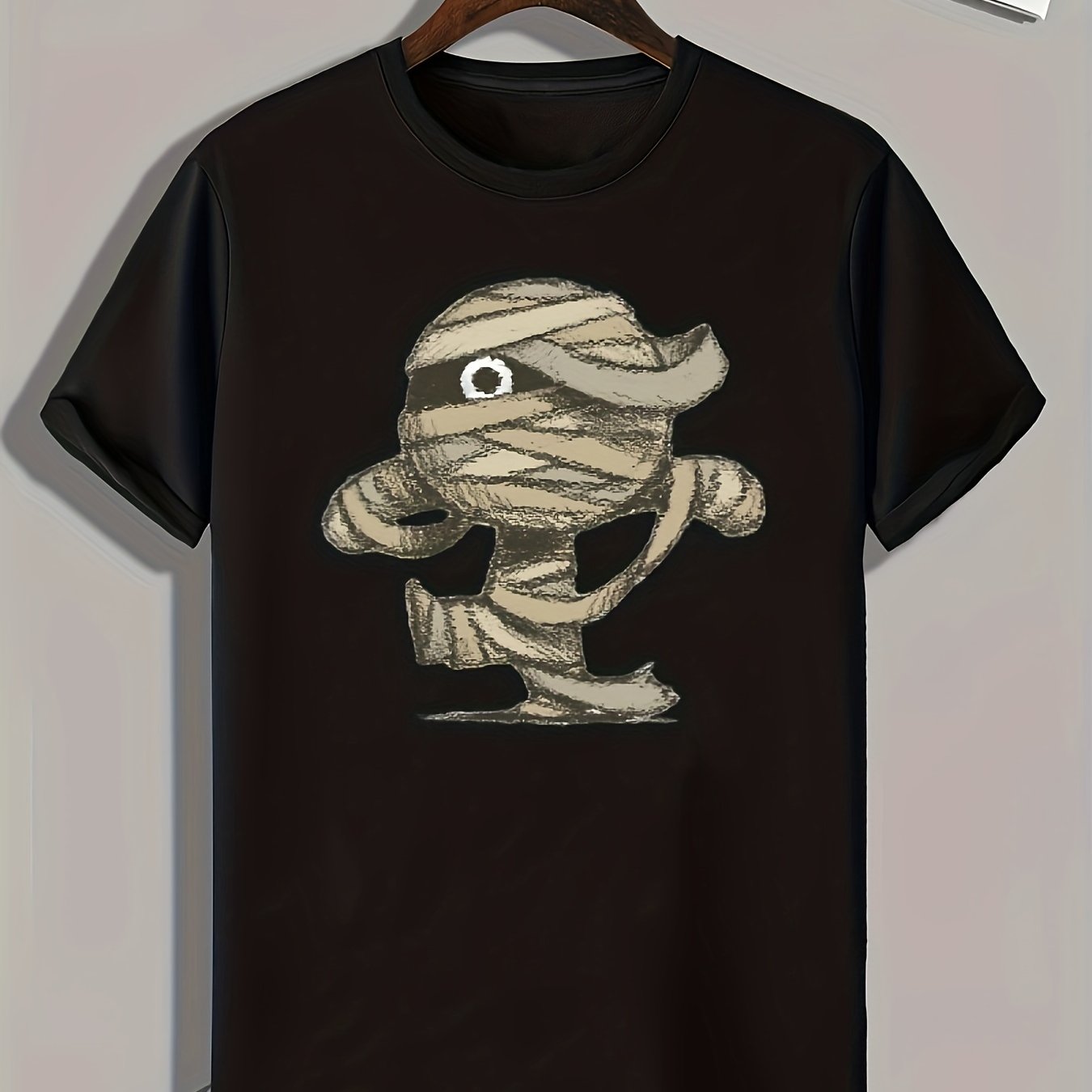 Halloween Mummy Pattern Print Men's Comfy Sports T shirt
