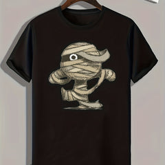 Halloween Mummy Pattern Print Men's Comfy Sports T shirt