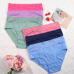 6pcs Lace Briefs Stretchy Intimates Panties Women's Lingerie