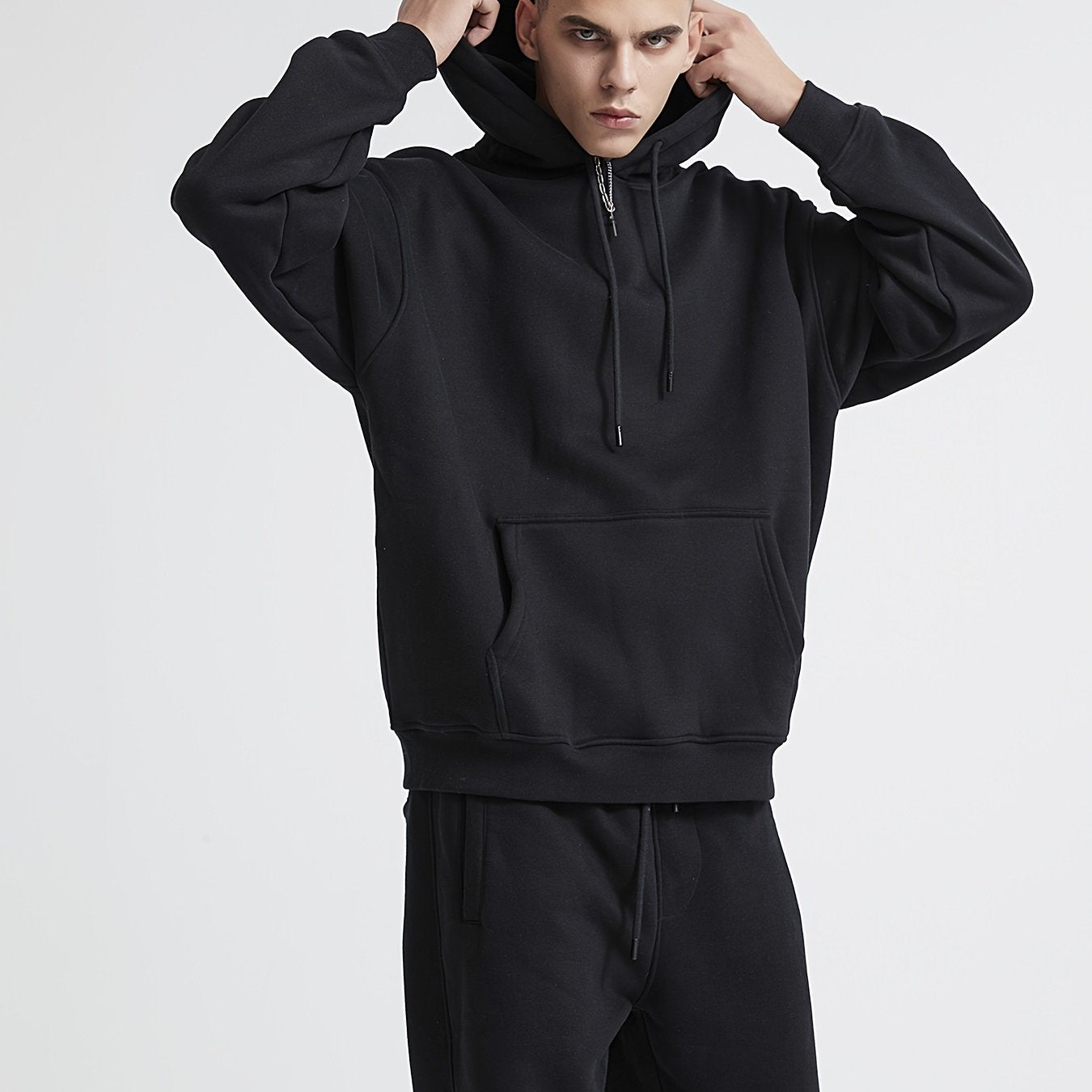 MINIPIGGY Men's Fleece Hooded Sweatshirt Sports Hoodie Plus Size