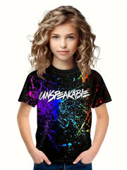 Tie Dye Graffiti Print Short Sleeve T-shirt