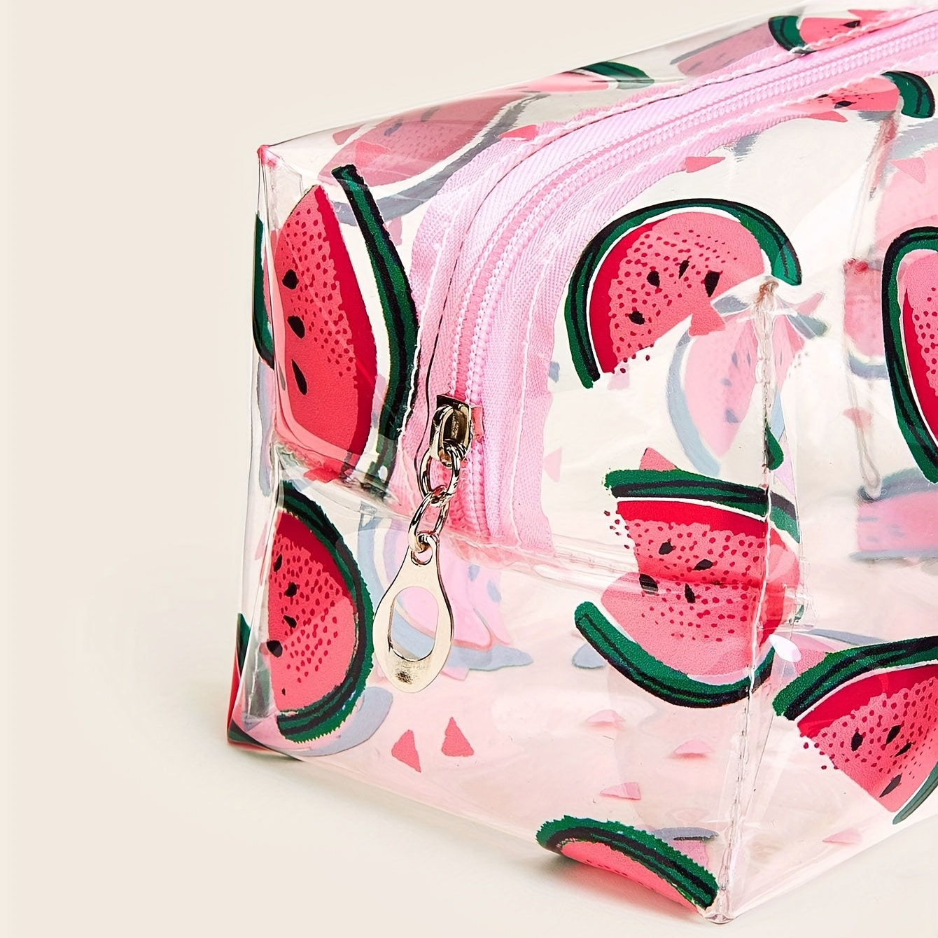 Watermelon Pattern Waterproof Makeup Bag Zipper Toiletry Bag For Women