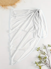 Tie Side Wrap Beach Skirt Solid Asymmetric Sexy Bikini Cover Up