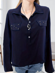 Star Print Long Sleeve Button Up Shirt