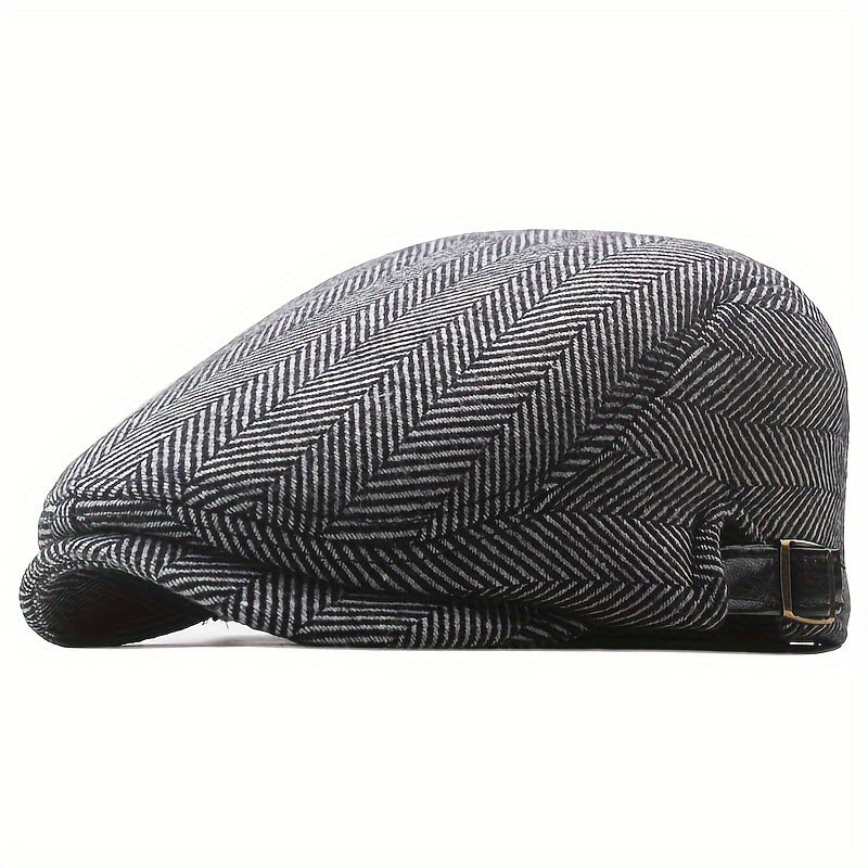 Men's Winter Thickened Beret Adjustable Hat Painter Newsboy Cap