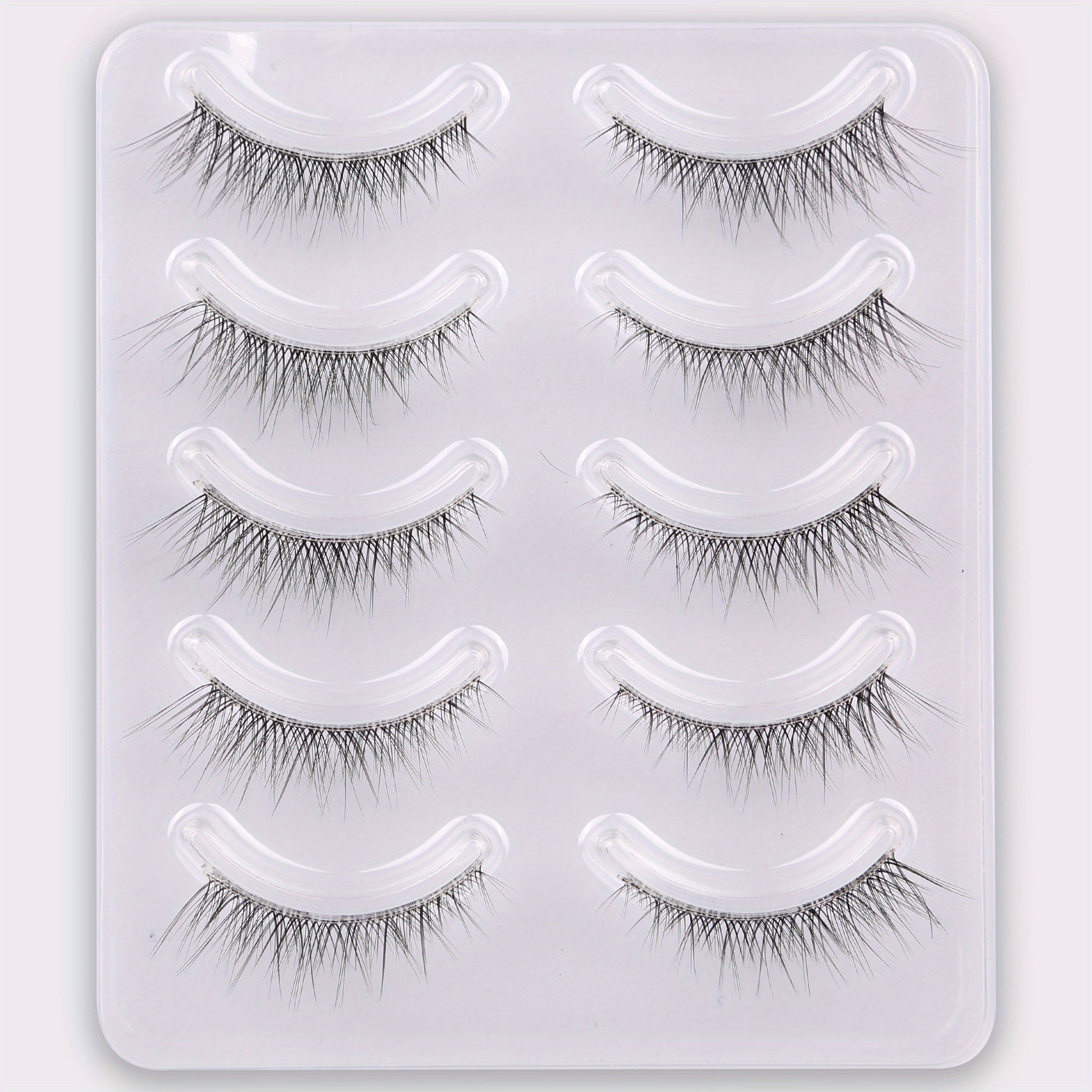 5 Pairs Natural Wispy False Eyelashes Faux Mink Cat Eye Long Lasting