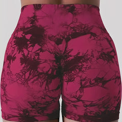 Tie Dye Quick Dry High Waist Yoga Shorts