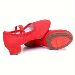 Red Dance Practice Shoes for Latin and Modern Dance