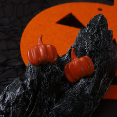 Halloween Orange Pumpkin Earrings for Girls Kids