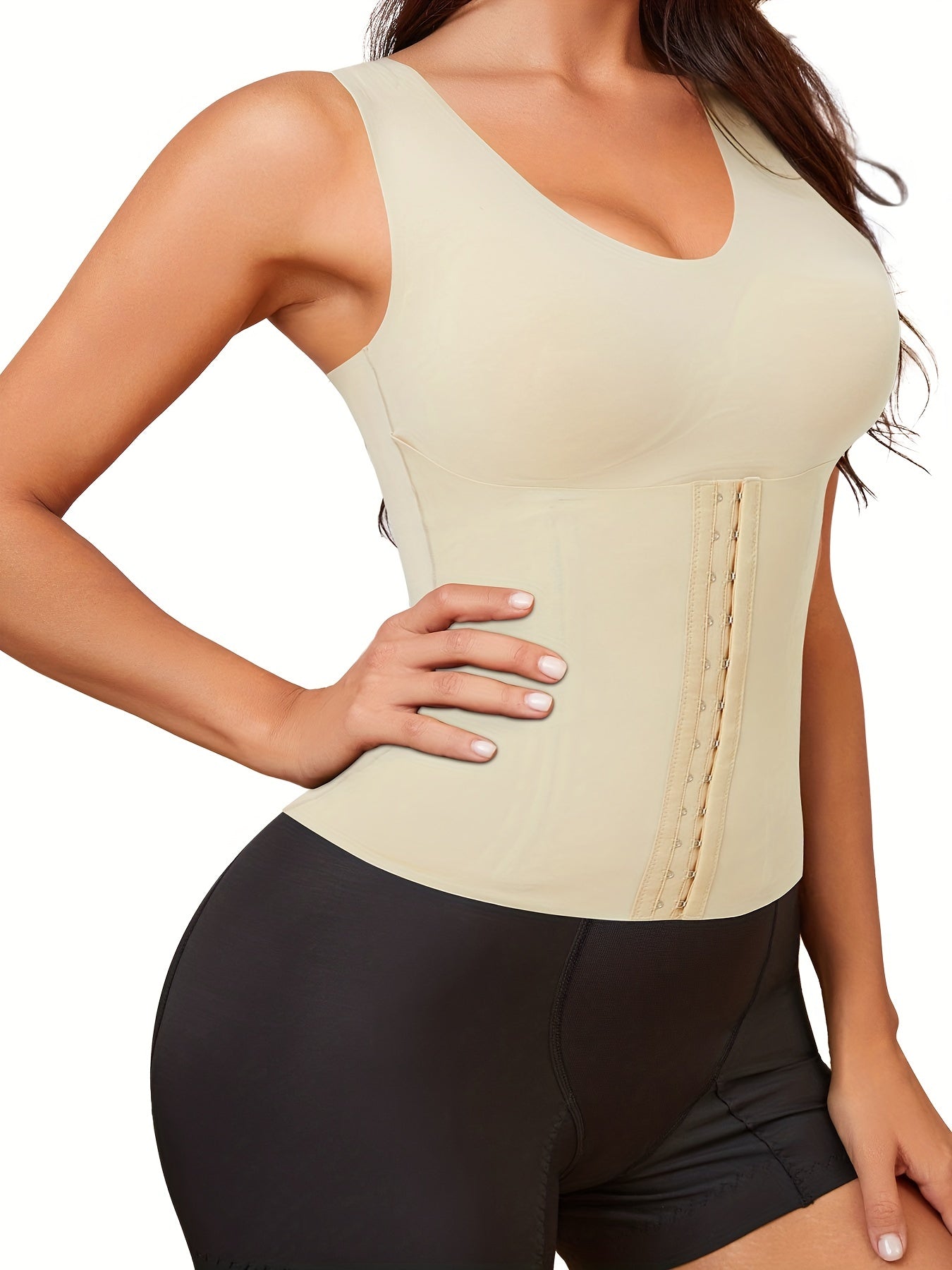 Strapless Corset Bustier Front Buckle Tummy Control Body Shaper