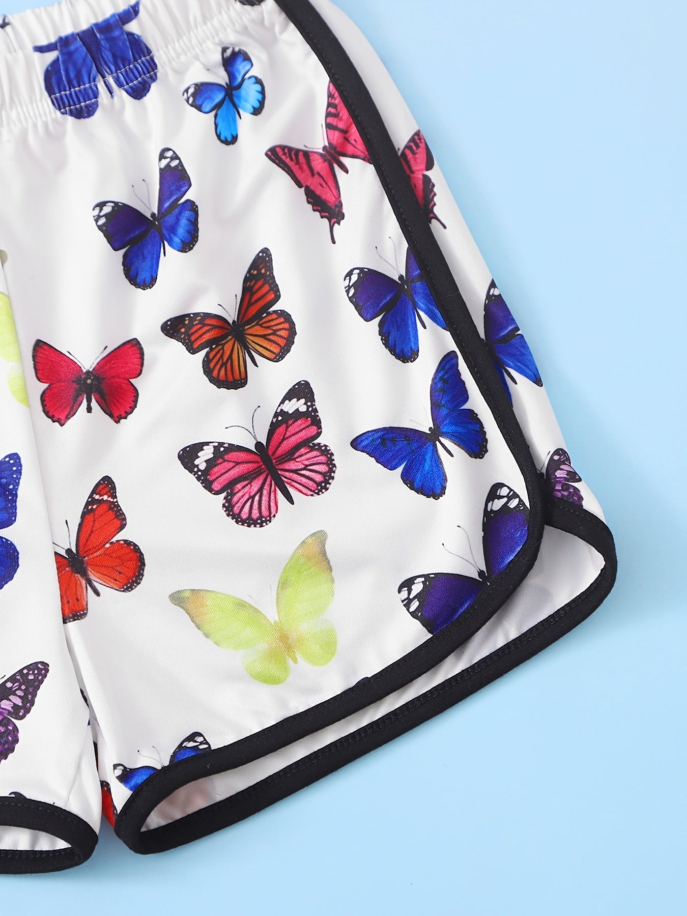 Toddler Girls Butterfly Print Shorts Elastic Waist Bottoms Baby Kids Clothes