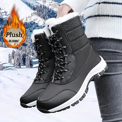 Faux Fur Lined Thermal Snow Boots Waterproof Hiking Shoes