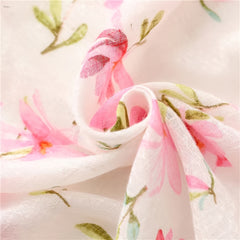 Pink Floral Scarf Tassel Shawl 33 46' 70 87' Women Head Wrap Turban