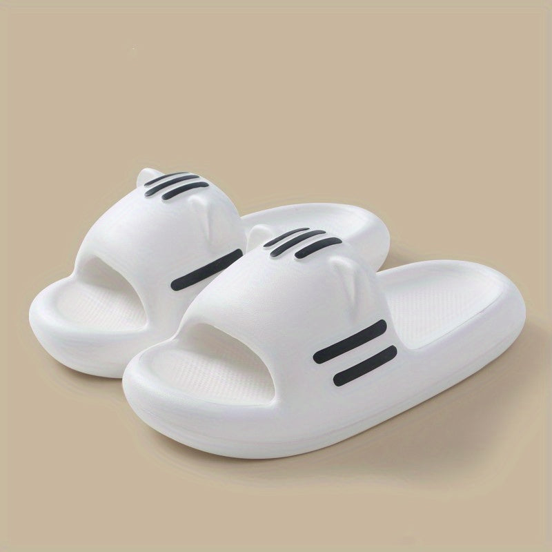 Women's Cat PVC Slides Soft Sole Quick Drying Bathroom Shoes
