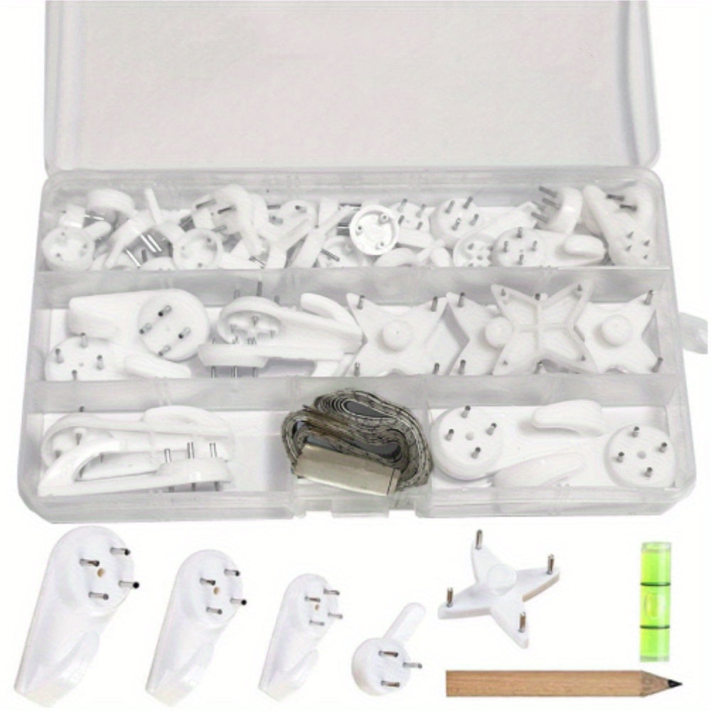 43pcs Traceless Nail Hooks for Concrete Walls Picture Frame Clock Hangers