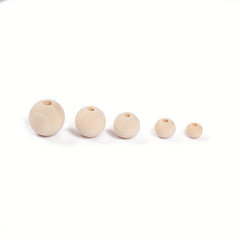 220Pcs Natural Round Wood Beads for Jewelry Making with Storage Box