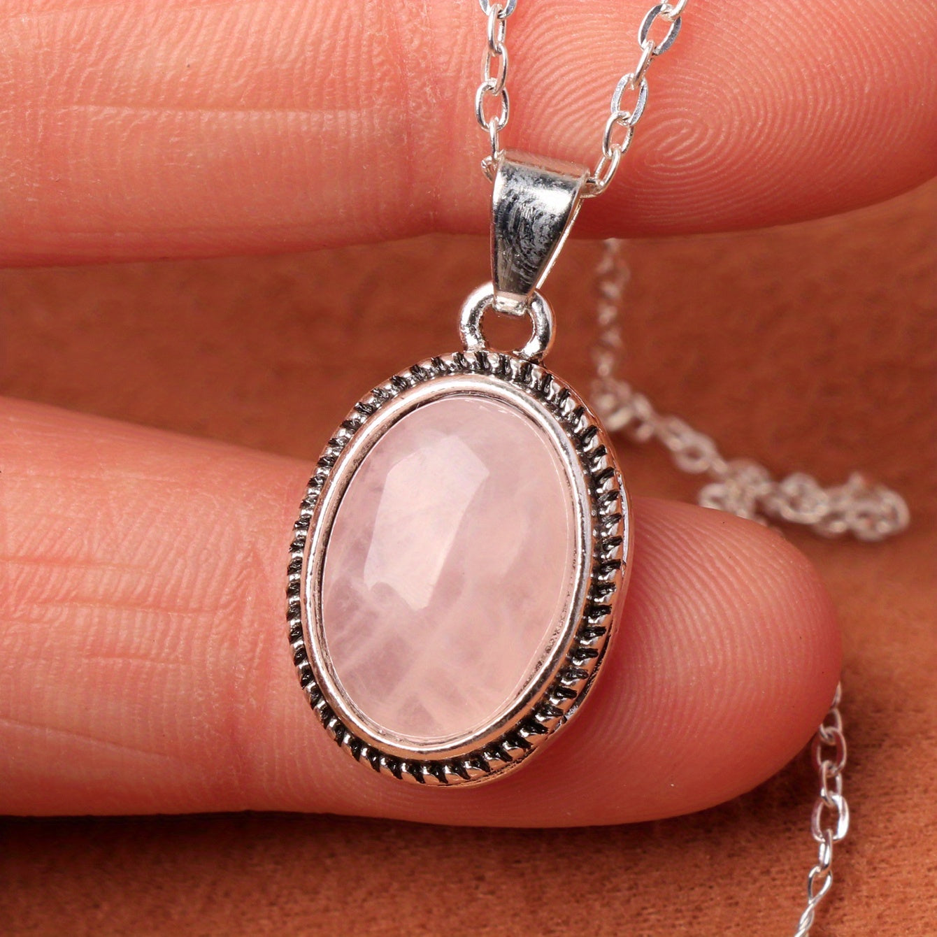 Girls Boys Teen Vintage Crystal Stone Pendant Necklace Jewelry