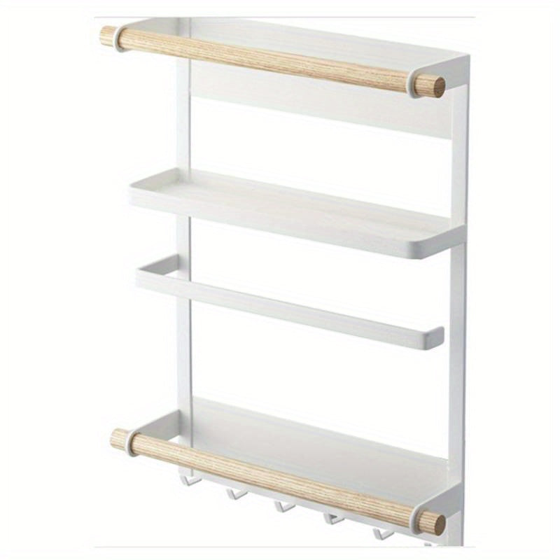 Magnetic Spice Rack with Paper Towel Holder Kitchen Storage