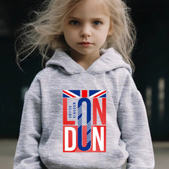 Girls Dn Pattern Hooded Sweatshirt & Sweatpants Set