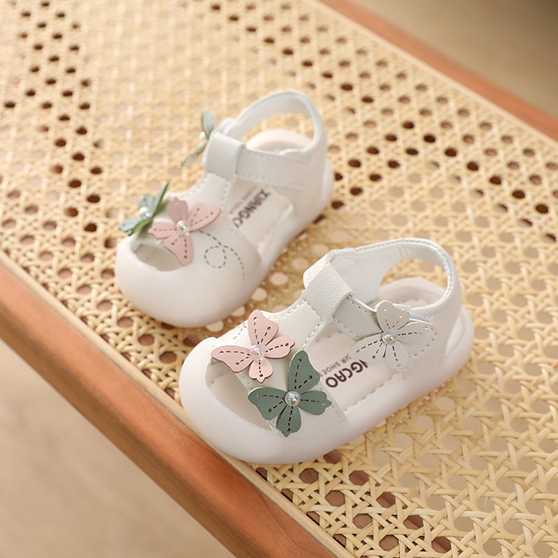 Baby Girls Butterfly Decor Soft Princess Sandals Crib Shoes for Toddler