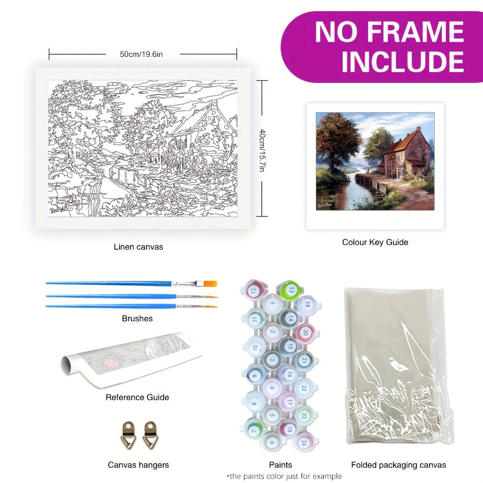 Painting By Numbers Kits House Landscape Coloring 40x50cm