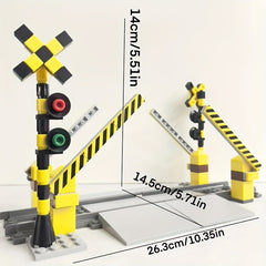 City Train Track Building Blocks Set with Signal Lights