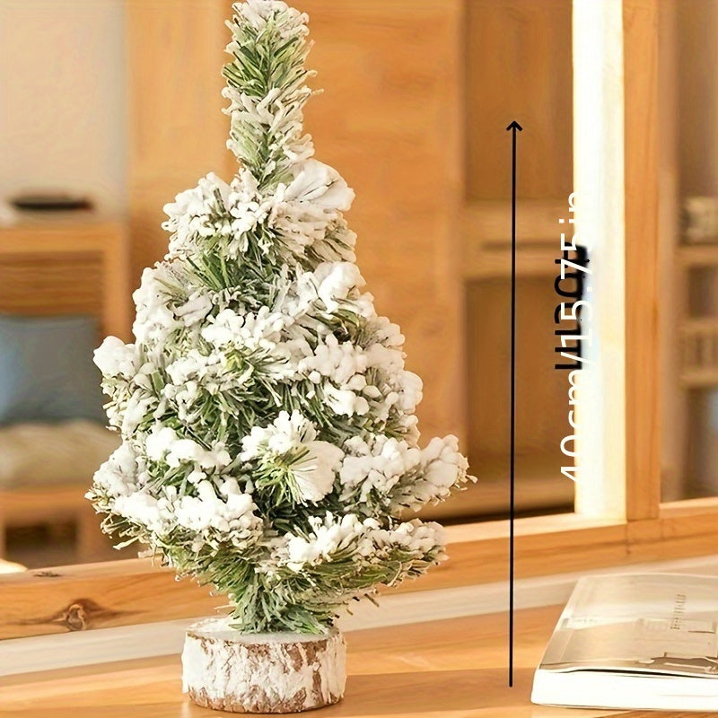 Mini Christmas Tree Artificial Snowflake Flocking Pine Needle Tree
