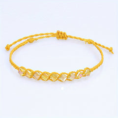 Crystal Charm Friendship Bracelet Hand Woven Rope for Friends