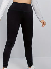 Solid Tummy Control Leggings High Rise High Stretch