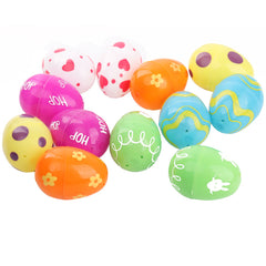 12pcs Printed Plastic Easter Eggs Fillable Basket Fillers