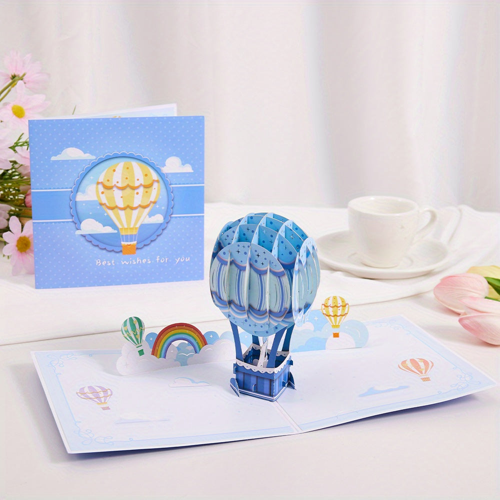 3D Pop Up Hot Air Balloon Greeting Card - Perfect for Various Occasions