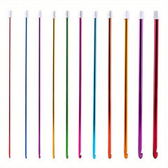 11pcs Aluminum Multicolor Tunisian Metal Crochet Hook Set For Beginners
