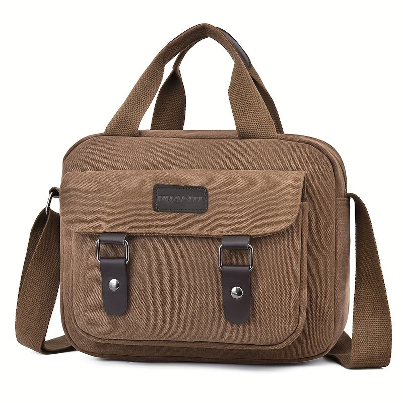Men's Canvas Crossbody Messenger Bag Large Capacity