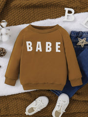 Letter Print Sweatshirt Toddler Baby Boys Casual Pullover Top