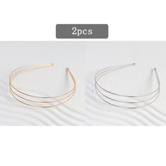 Metal Headband Thin Hairband Alloy Layer Golden Silver Hair Accessories