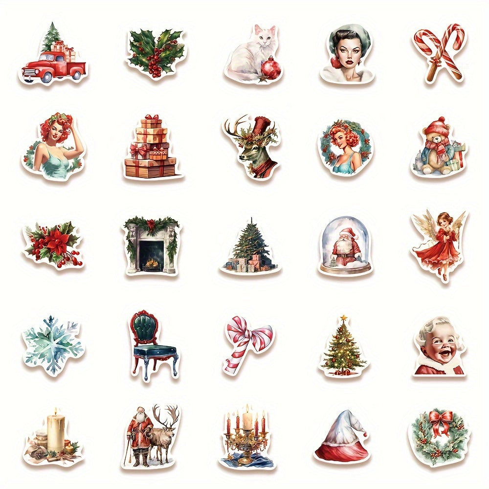 50pcs Christmas Stickers for Phone Case Suitcase Christmas Gift