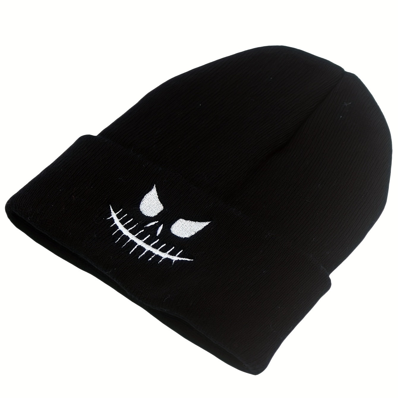 Halloween Beanie Knitted Hat Skull Pumpkin Ghost Embroidery Warm Skull Cap