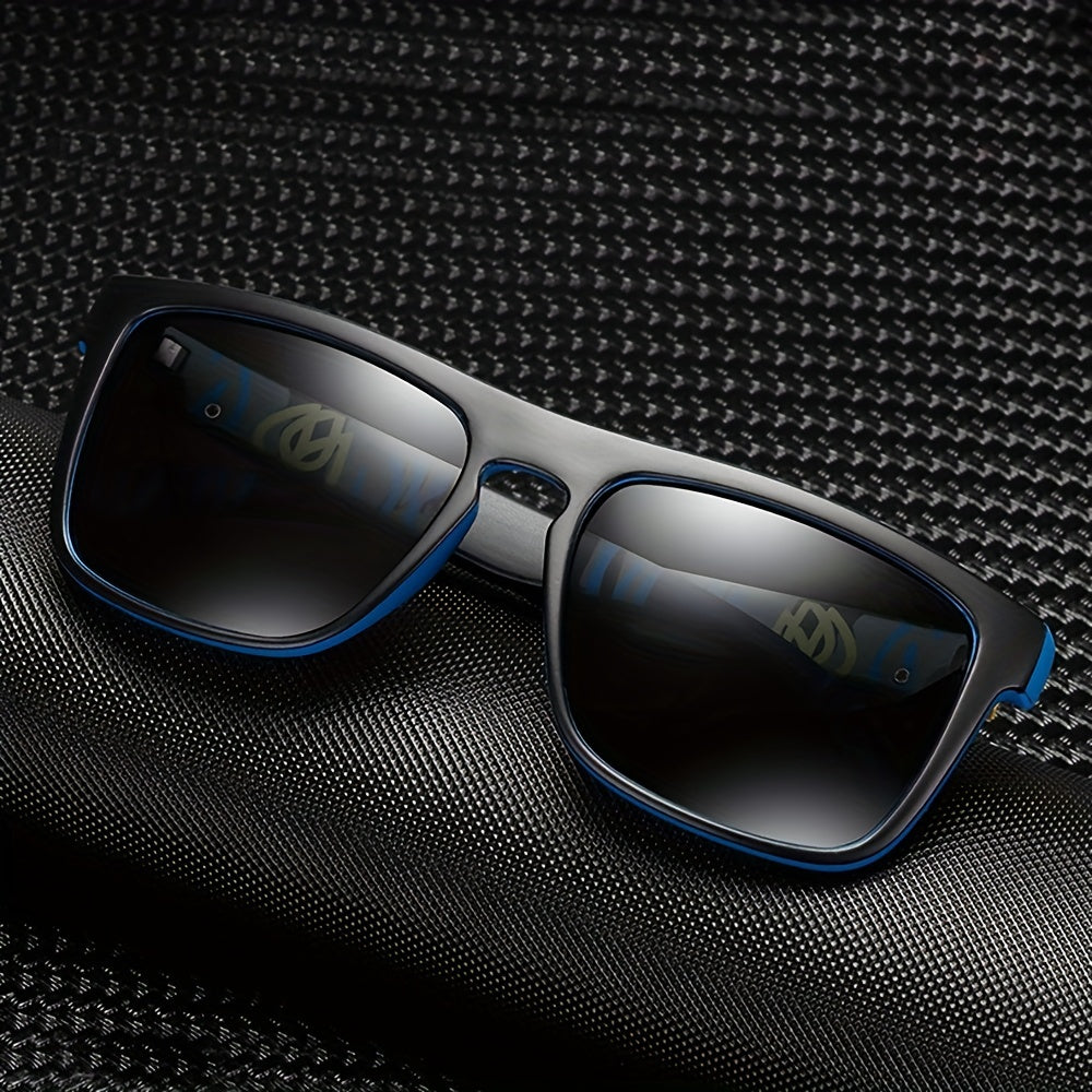 Men's Polarized Square Sunglasses Patterned Temple UV Protection