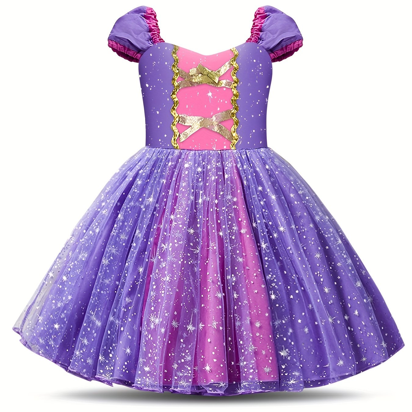 Girls Princess Dress Tulle Bow Holiday Party Prom Costume Kids Clothes