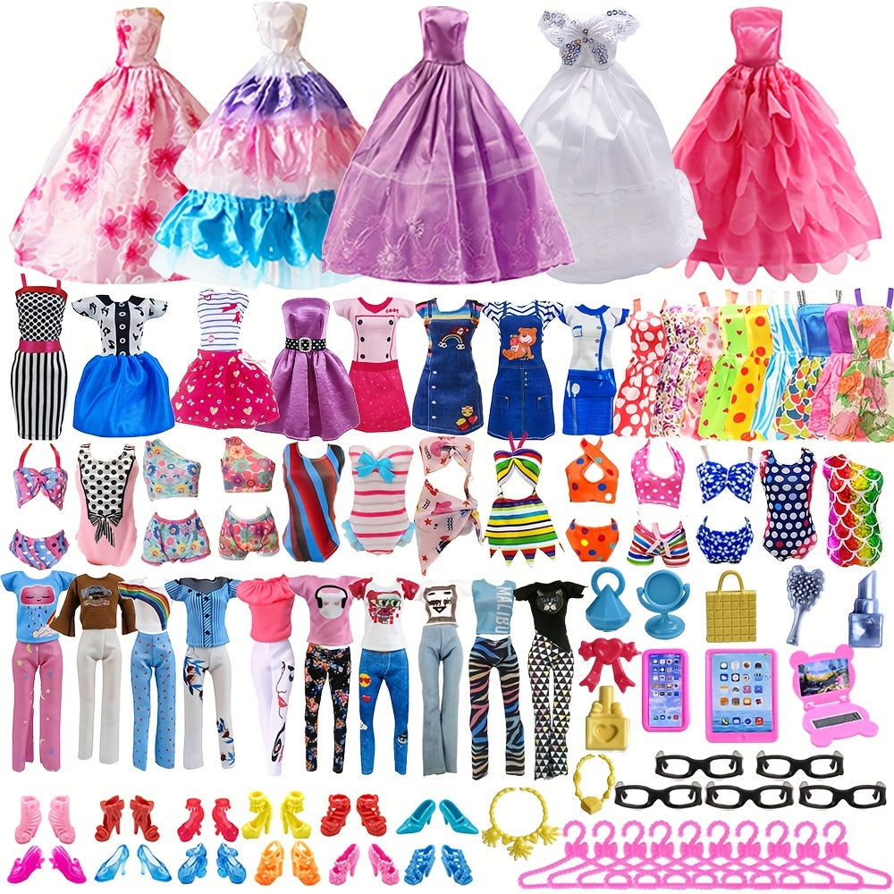 53pcs Doll Clothes and Accessories Set for 11.5 Inch Dolls