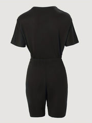 Casual Two Piece Set Crew Neck Tee & Slim Shorts