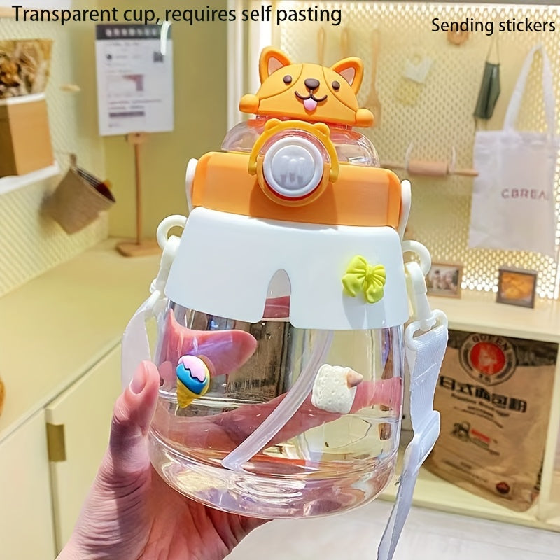 1200ml Big Belly Cup Handle Strap Water Bottle