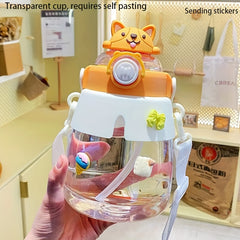 1200ml Big Belly Cup Handle Strap Water Bottle